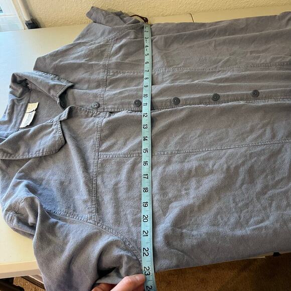 Vintage 90s Blue Textured Silk Button Front Short Sleeve Oversized Shirt Size XL - Picture 7 of 9